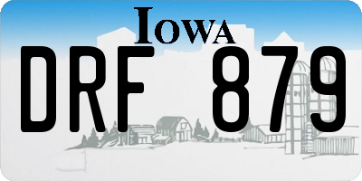 IA license plate DRF879