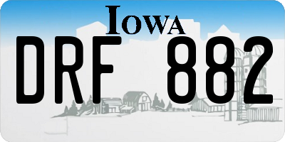 IA license plate DRF882
