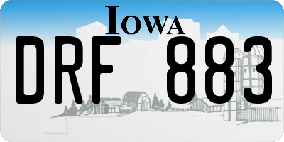 IA license plate DRF883