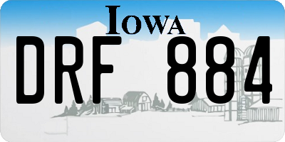 IA license plate DRF884