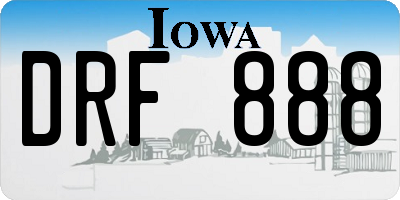 IA license plate DRF888