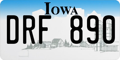 IA license plate DRF890
