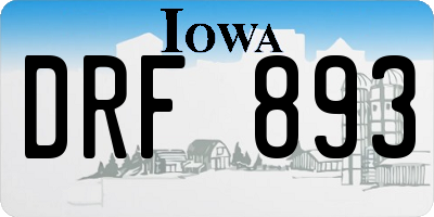 IA license plate DRF893