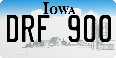 IA license plate DRF900