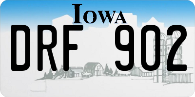 IA license plate DRF902