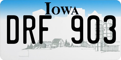IA license plate DRF903