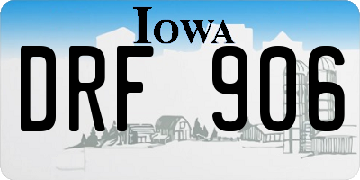 IA license plate DRF906