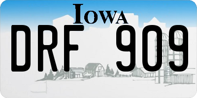 IA license plate DRF909