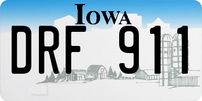 IA license plate DRF911