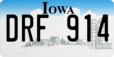 IA license plate DRF914
