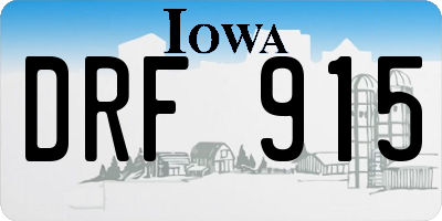 IA license plate DRF915