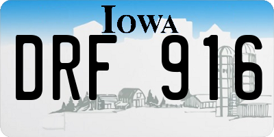 IA license plate DRF916