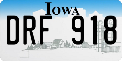 IA license plate DRF918