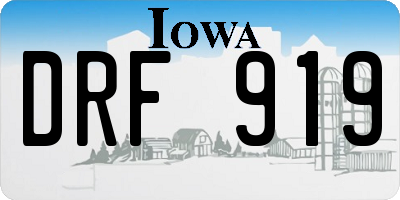 IA license plate DRF919