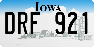 IA license plate DRF921