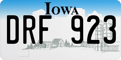 IA license plate DRF923