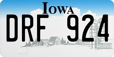 IA license plate DRF924