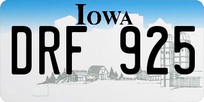 IA license plate DRF925
