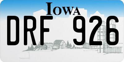 IA license plate DRF926