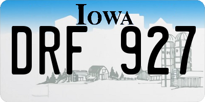 IA license plate DRF927