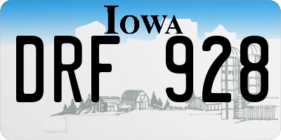 IA license plate DRF928