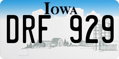 IA license plate DRF929