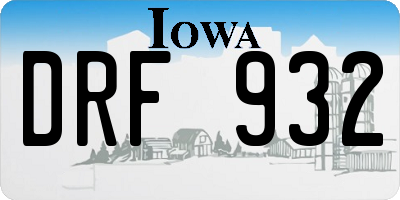 IA license plate DRF932