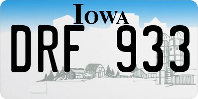IA license plate DRF933