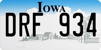 IA license plate DRF934