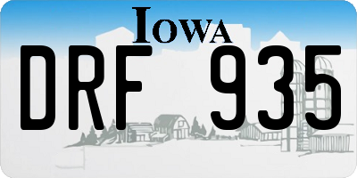 IA license plate DRF935
