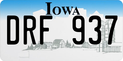 IA license plate DRF937
