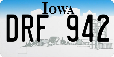IA license plate DRF942