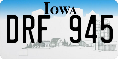 IA license plate DRF945