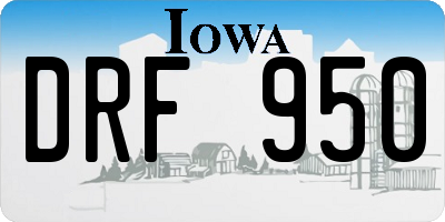 IA license plate DRF950