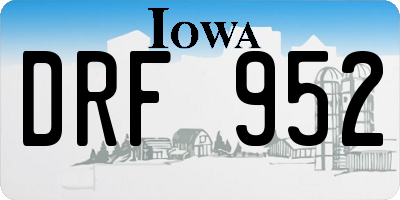 IA license plate DRF952