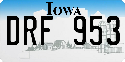 IA license plate DRF953