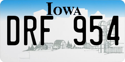 IA license plate DRF954