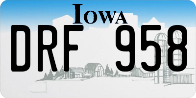 IA license plate DRF958