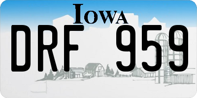 IA license plate DRF959