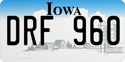 IA license plate DRF960