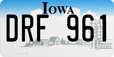 IA license plate DRF961