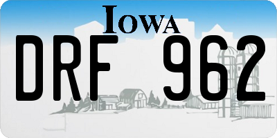 IA license plate DRF962