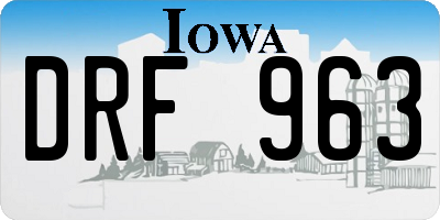 IA license plate DRF963