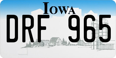 IA license plate DRF965