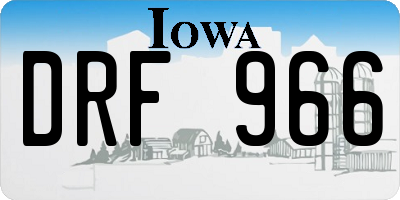 IA license plate DRF966