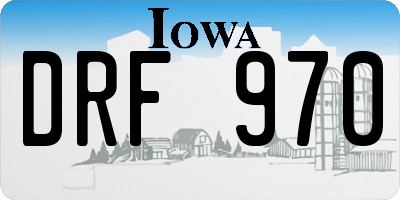 IA license plate DRF970