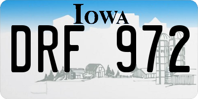IA license plate DRF972