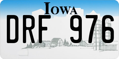 IA license plate DRF976