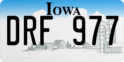 IA license plate DRF977