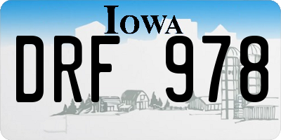 IA license plate DRF978